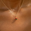 Italian Enamel Mushroom and 14k Gold Charm