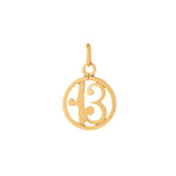 Italian "13" 18k Gold Charm