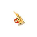 Italian Enamel and 18K Gold Bird's Head Charm