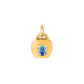 Enamel Forget-Me-Not Flower and 18k Gold Bell Charm
