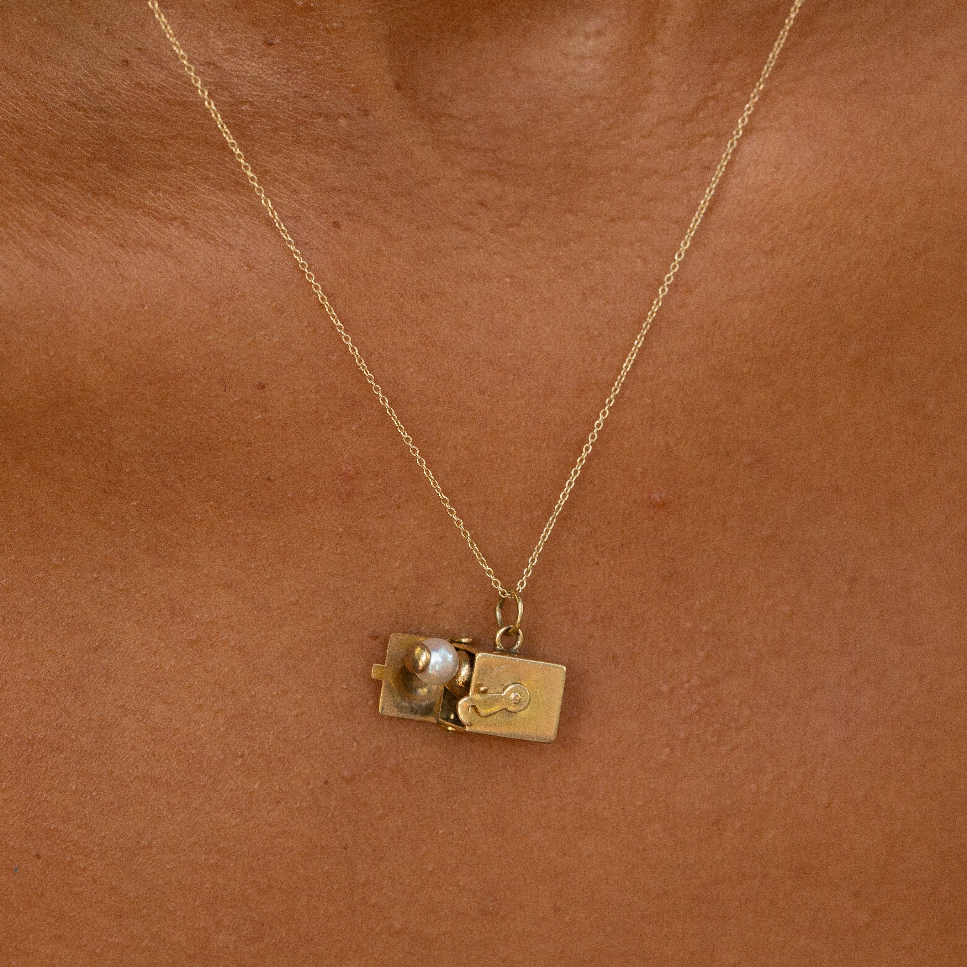 Movable Jack-In-The-Box 14k Gold And Pearl Charm