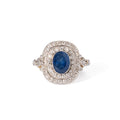 Edwardian Sapphire, Diamond, and Platinum-topped 18k Gold Ring