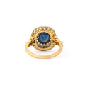 Edwardian Sapphire, Diamond, and Platinum-topped 18k Gold Ring