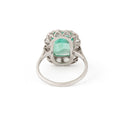 3.70 Carat Colombian Emerald, Diamond, and 18k Gold Cluster Ring