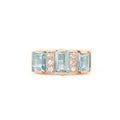 Retro Aquamarine, Diamond, and 18k Gold Ring