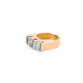 Retro Aquamarine, Diamond, and 18k Gold Ring