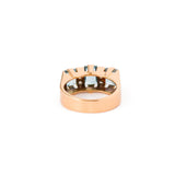 Retro Aquamarine, Diamond, and 18k Gold Ring