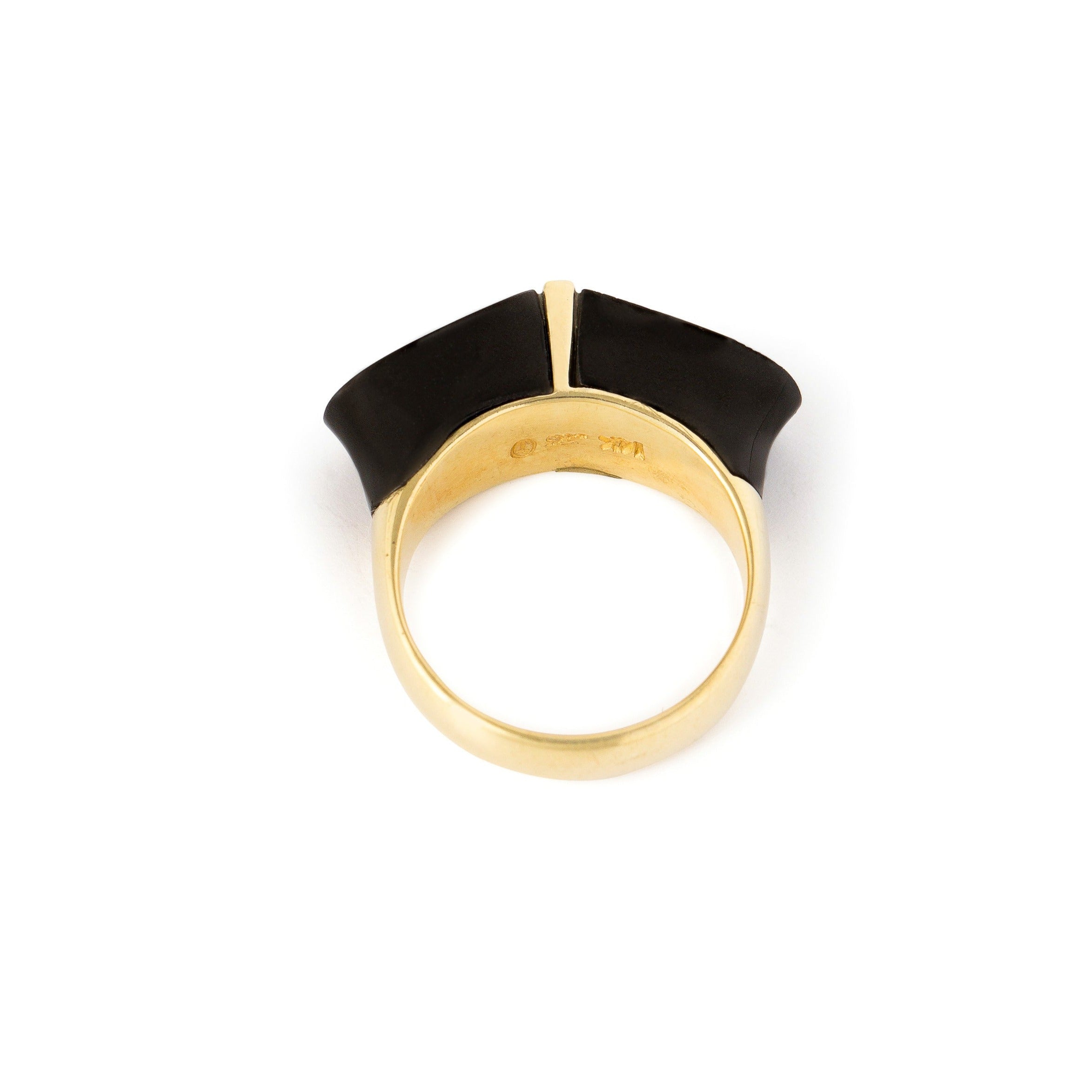 Onyx and Diamond 14k Gold Ring