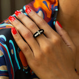 Onyx and Diamond 14k Gold Ring