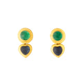 Emerald, Sapphire, and 18k Yellow Gold Convertible Earrings