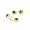 Emerald, Sapphire, and 18k Yellow Gold Convertible Earrings