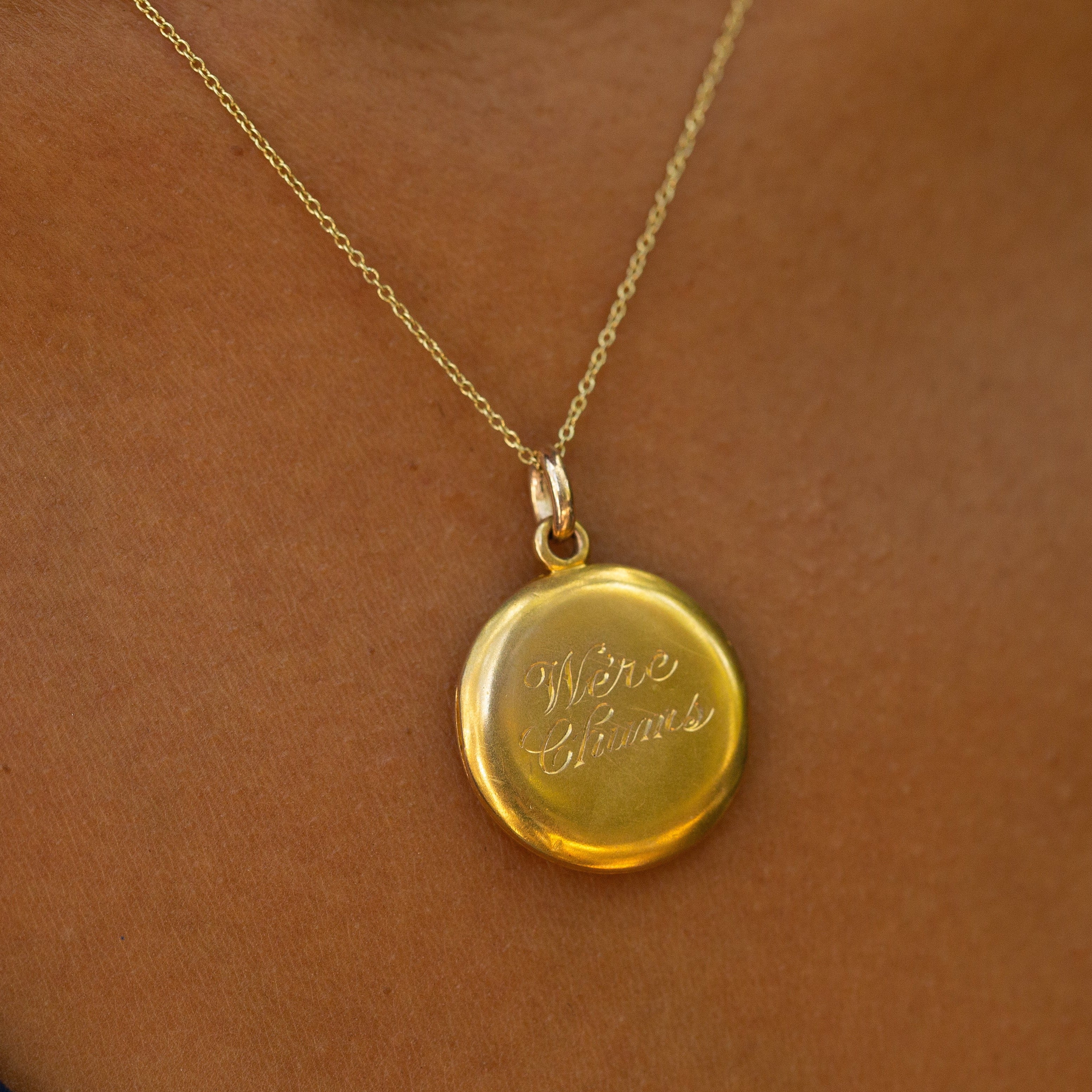 "We're Chums" 14K Gold Locket