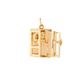 Movable 14k Gold Phone Booth Charm