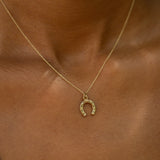 English Petite Horseshoe 9k Gold Charm