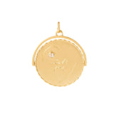 Large 14k Gold, Diamond, Sapphire, and Ruby "I LOVE YOU" Spinning Charm