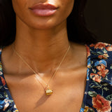 Movable House Charm in 18k Gold and Enamel