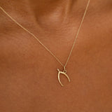 Wishbone 14k Gold Charm