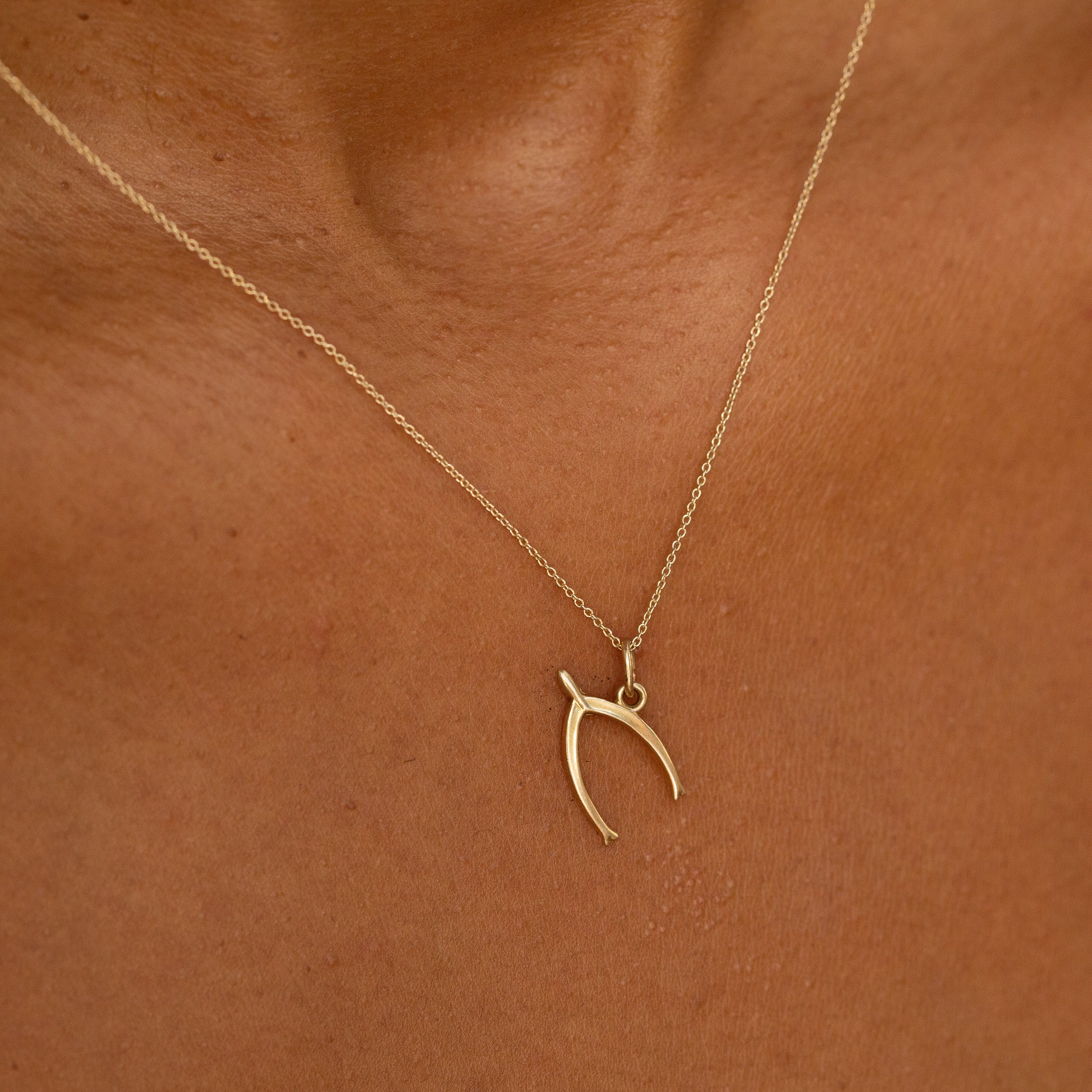 Wishbone 14k Gold Charm
