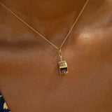 Ruby and 14k Gold Berry Rake Charm