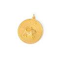 Large Leo Disc 14k Gold Zodiac Charm