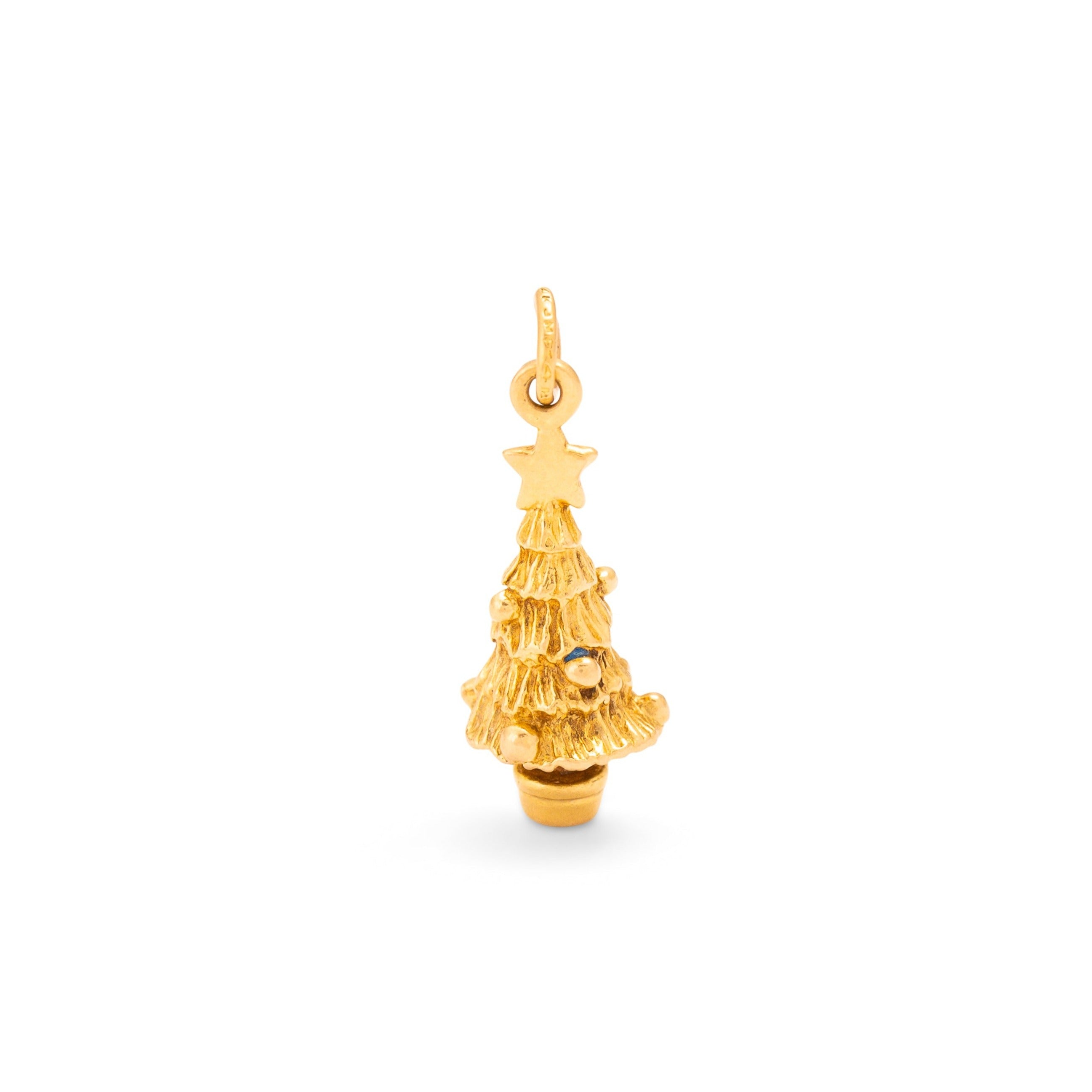 Christmas Tree and Ornaments 14k Gold Charm
