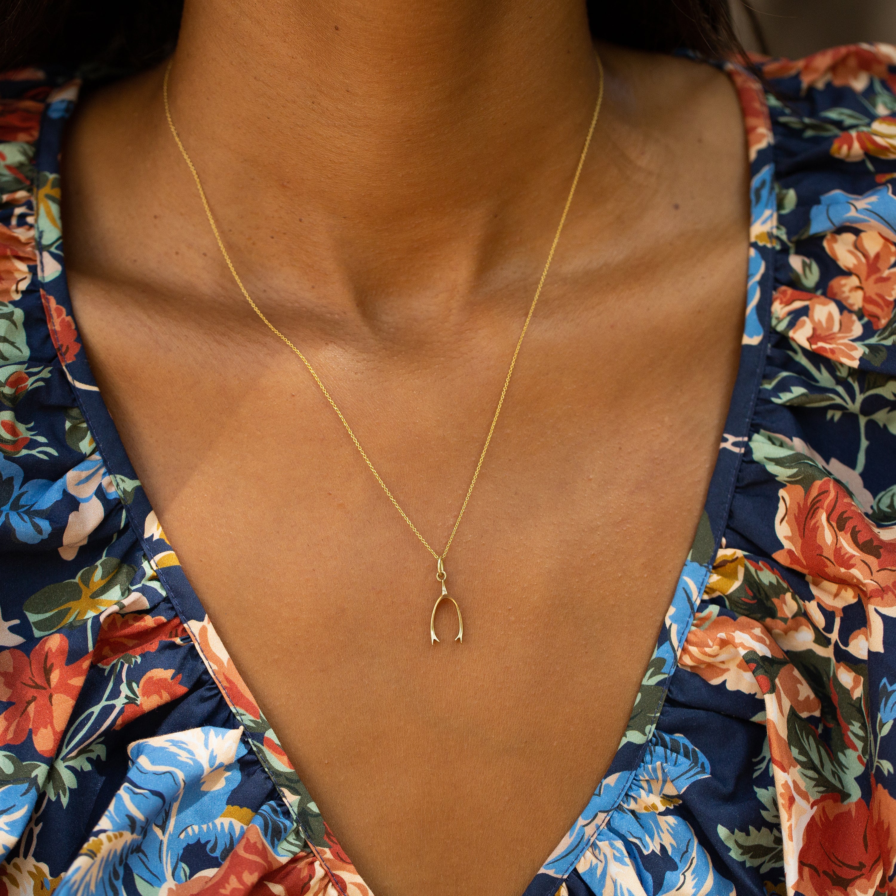 Wishbone 14k Gold Charm