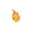 Rainbow Glass Stone and 14K Gold Artist Palette Charm