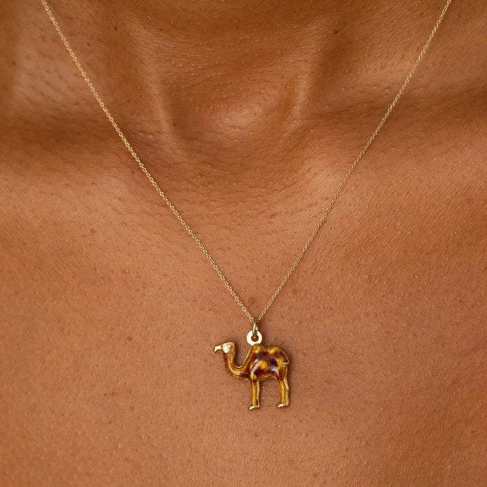 Enamel and 22K Gold Double Sided Camel Charm