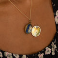 Victorian Enamel and 9k Gold Oval Locket