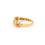 English Victorian Ruby, Old Mine Cut Diamond, and 18k Gold Ring