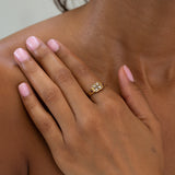 English Victorian Ruby, Pearl, Diamond, and 15k Gold Starburst Ring