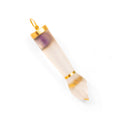 Clear Crystal, Amethyst, and 18K Gold Figa Charm Pendant