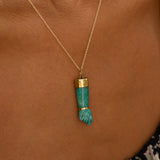 Amazonite and 18k Gold Figa Charm