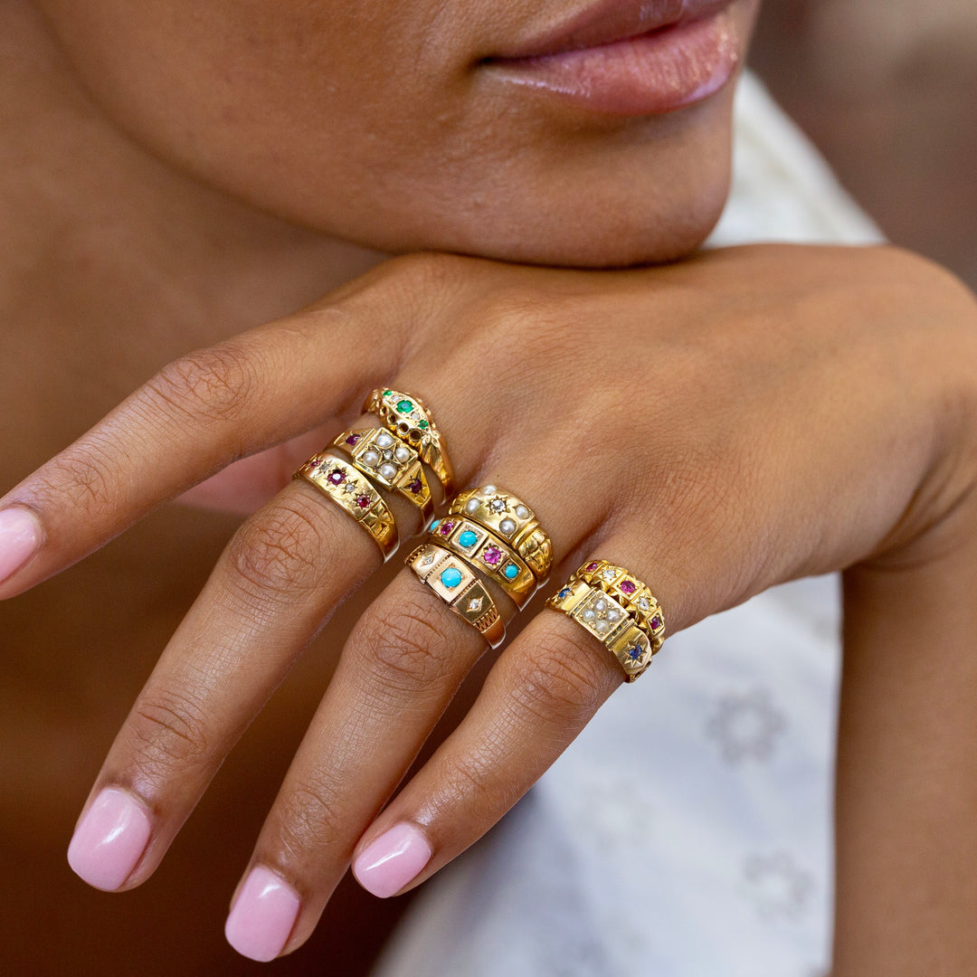Antique Bezel Set Yellow Gold Ring– Gloria's Jewelers