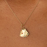 Four Aces Enamel and 14k Gold Card Charm