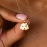 Four Aces Enamel and 14k Gold Card Charm