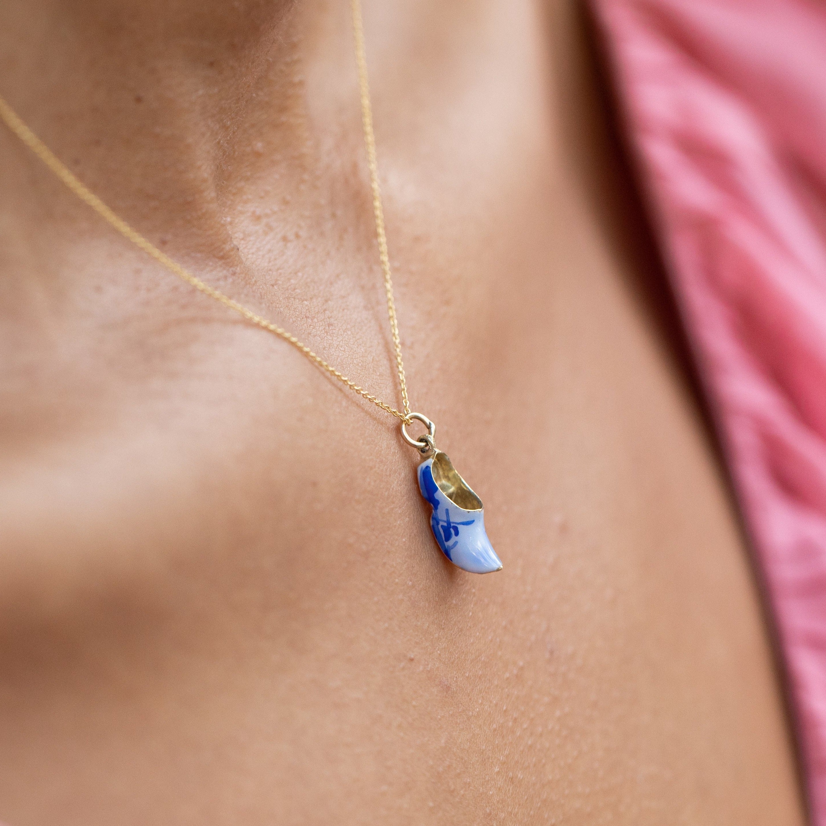 Dutch Clog Enamel and 14K Gold Charm