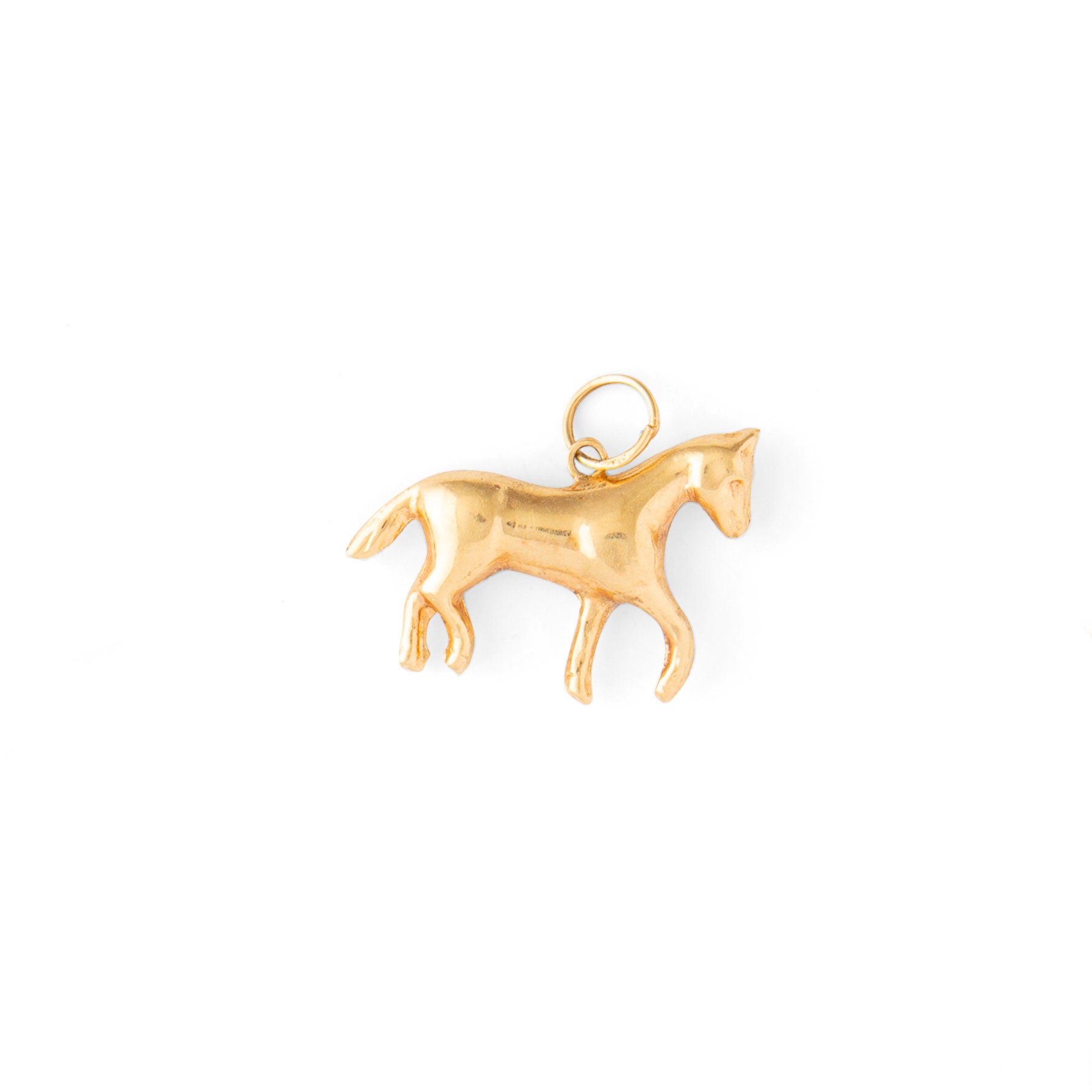 Trotting Horse 14K Gold Charm