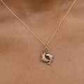 English Double Fish 9K Gold Pisces Zodiac Charm