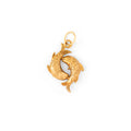 English Double Fish 9K Gold Pisces Zodiac Charm