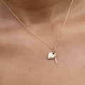 Heart And Key 14k Yellow Gold Charm