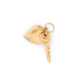Heart And Key 14k Yellow Gold Charm