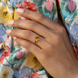 Citrine and 14k Gold Solitaire Ring