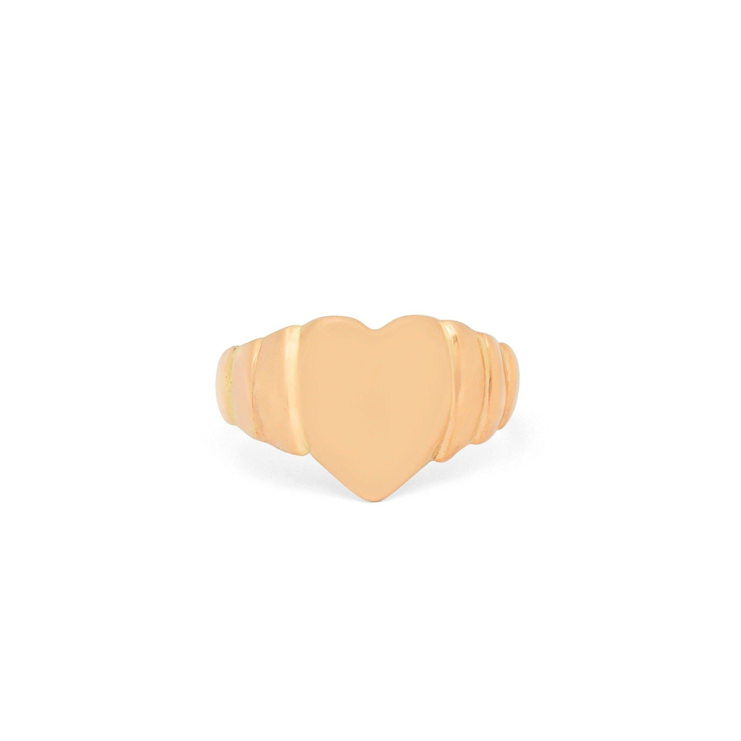 Victorian 14k Gold Heart Shaped Signet Ring