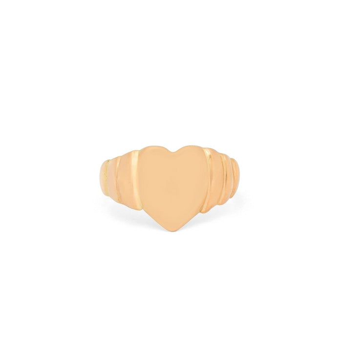 Victorian 14k Gold Heart Shaped Signet Ring