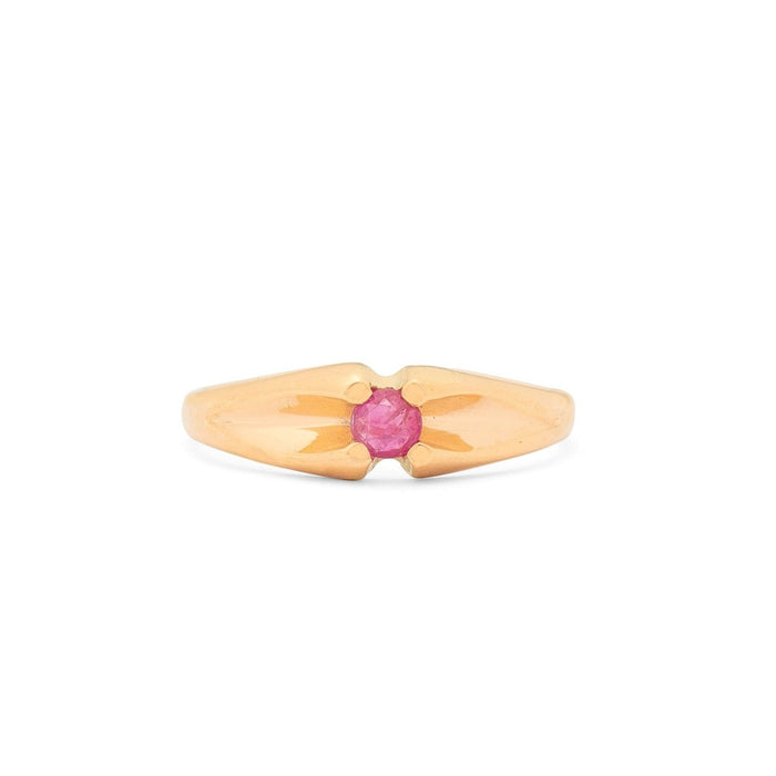 Ruby and 14K Gold Belcher Ring