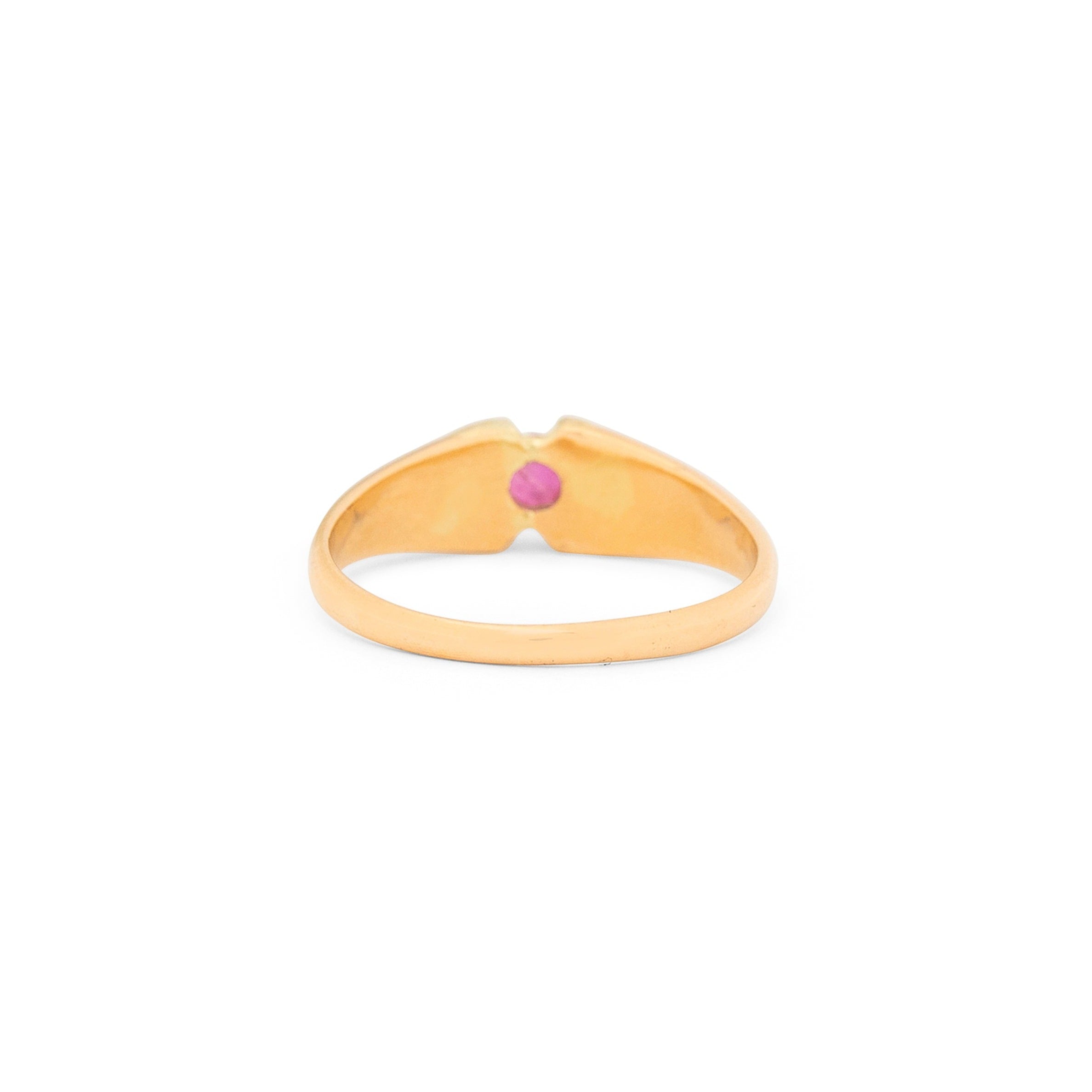 Ruby and 14K Gold Belcher Ring