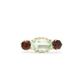 Aquamarine, Garnet, and Gold Ring