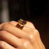 Lemon Citrine and 18K Gold Ring
