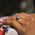 Moonstone and 10k Gold Signet Ring